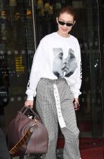 GIGI HADID Leaves Royal Monceau Hotel in Paris 03/29/2018