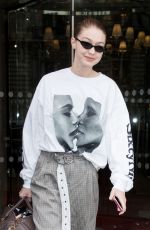 GIGI HADID Leaves Royal Monceau Hotel in Paris 03/29/2018