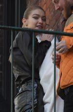 GIGI HADID on the Set of a Photoshoot in Brooklyn 03/19/2018