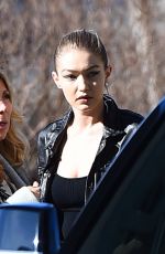 GIGI HADID on the Set of a Photoshoot in Brooklyn 03/19/2018