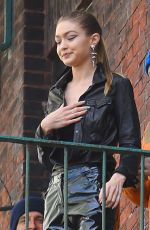 GIGI HADID on the Set of a Photoshoot in Brooklyn 03/19/2018
