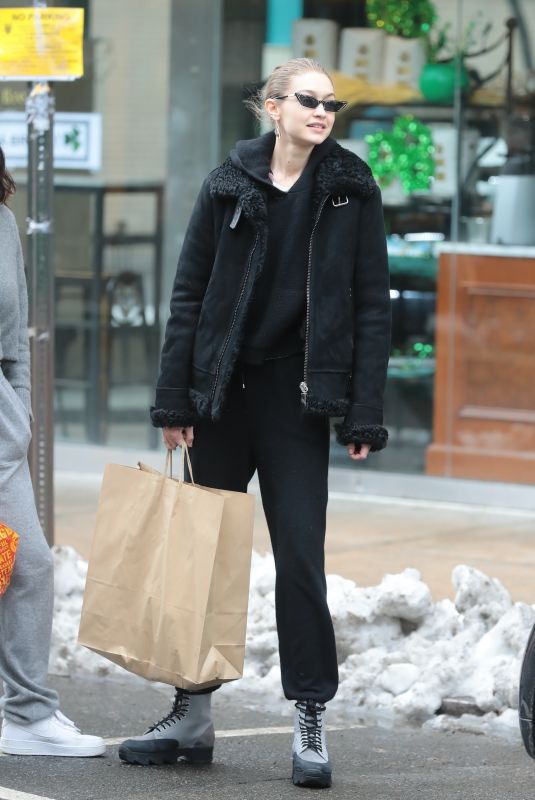 GIGI HADID Out Shopping in New York 03/08/2018