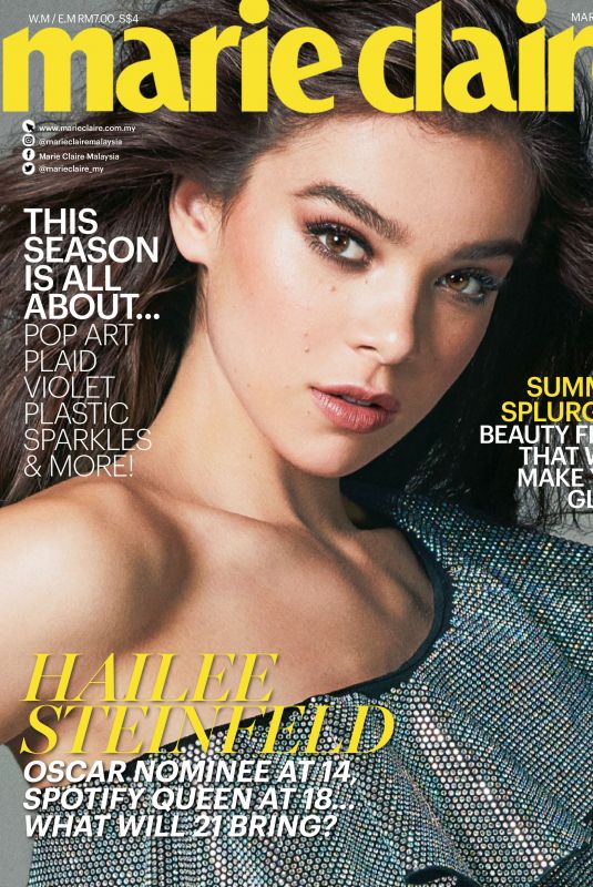 HAILEE STEINFELD in Marie Claire Magazine, Malaysia March 2018