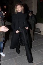 HAILEY BALDWIN Leaves Royal Monceau Hotel in Paris 02/28/2018
