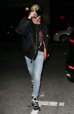 HAILEY BALDWIN Out for Dinner in West Hollywood 03/28/2018