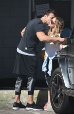 HILARY DUFF with Her Trainer at a Gym in Beverly Hills 03/05/2018
