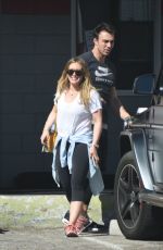 HILARY DUFF with Her Trainer at a Gym in Beverly Hills 03/05/2018