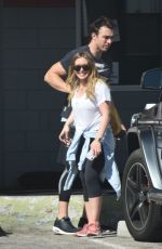 HILARY DUFF with Her Trainer at a Gym in Beverly Hills 03/05/2018