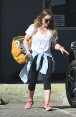 HILARY DUFF with Her Trainer at a Gym in Beverly Hills 03/05/2018
