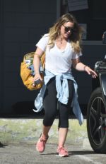 HILARY DUFF with Her Trainer at a Gym in Beverly Hills 03/05/2018