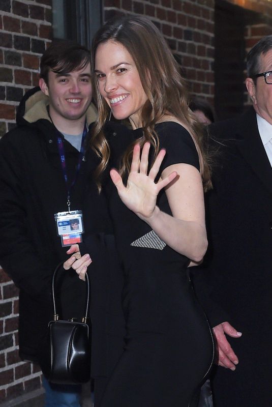 HILARY SWANK Arrives at Late Show with Stephen Colbert in New York 03/20/2018