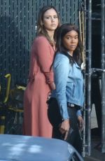 JESSICA ALBA and GABRIELLE UNION on the Set of Bad Boys Spinoff Pilot in Los Angeles 03/23/2018