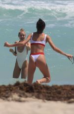 JOSIE CANSECO and BELLA BANOS in Swimsuits on the Beach in Miami 03/28/2018