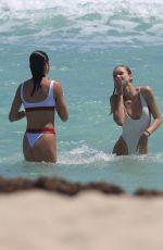 JOSIE CANSECO and BELLA BANOS in Swimsuits on the Beach in Miami 03/28/2018
