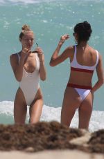 JOSIE CANSECO and BELLA BANOS in Swimsuits on the Beach in Miami 03/28/2018