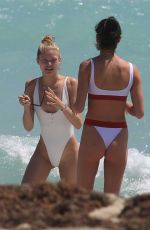 JOSIE CANSECO and BELLA BANOS in Swimsuits on the Beach in Miami 03/28/2018