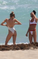 JOSIE CANSECO and BELLA BANOS in Swimsuits on the Beach in Miami 03/28/2018