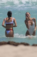 JOSIE CANSECO and BELLA BANOS in Swimsuits on the Beach in Miami 03/28/2018