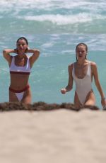 JOSIE CANSECO and BELLA BANOS in Swimsuits on the Beach in Miami 03/28/2018
