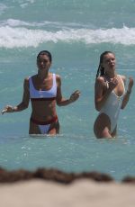 JOSIE CANSECO and BELLA BANOS in Swimsuits on the Beach in Miami 03/28/2018