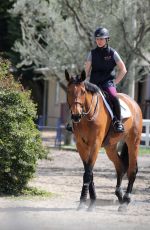 KALEY CUOCO on Trail with Her Horse Trainer in Los Angeles 03/15/2018