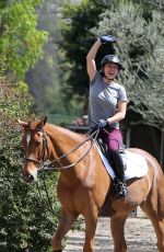 KALEY CUOCO on Trail with Her Horse Trainer in Los Angeles 03/15/2018