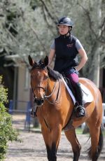 KALEY CUOCO on Trail with Her Horse Trainer in Los Angeles 03/15/2018