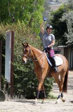 KALEY CUOCO on Trail with Her Horse Trainer in Los Angeles 03/15/2018