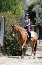 KALEY CUOCO on Trail with Her Horse Trainer in Los Angeles 03/15/2018