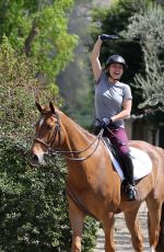 KALEY CUOCO on Trail with Her Horse Trainer in Los Angeles 03/15/2018