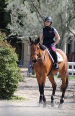 KALEY CUOCO on Trail with Her Horse Trainer in Los Angeles 03/15/2018