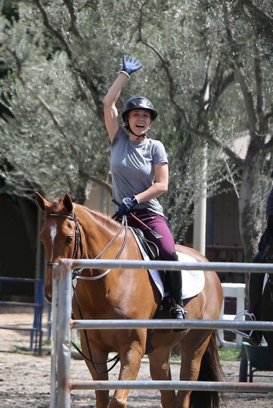 KALEY CUOCO on Trail with Her Horse Trainer in Los Angeles 03/15/2018