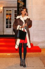 KARINE LE MARCHAND Leaves Four Seasons Hotel in Paris 03/19/2018