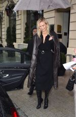 KARLIE KLOSS Leaves Her Hotel in Paris 03/04/2018