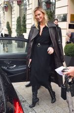 KARLIE KLOSS Leaves Her Hotel in Paris 03/04/2018