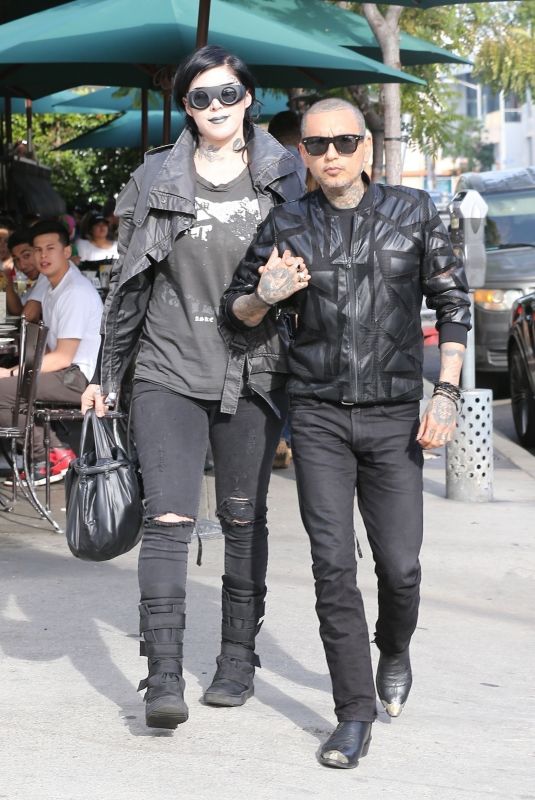 KAT VON D and Rafael Reyes Out for Lunch at Utah Cafe in Los Angeles 03/30/2018