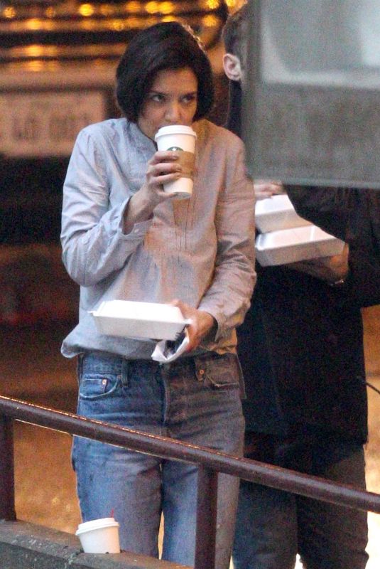 KATIE HOLMES on the Set of New Fox FBI Drama in Chicago 03/27/2018