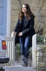 KEIRA KNIGHTLEY on the Set of Official Secrets in Wetherby 03/18/2018