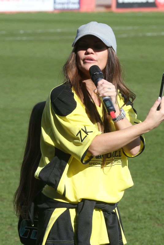 KERRY KARONA at Celebrity Football Match at Cheltenham Town Football Club in London 03/25/2018