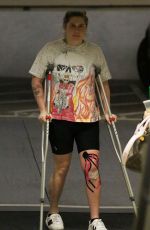 KESHA SEBERT on Crutches After Knee Surgery Out in Los Angeles 