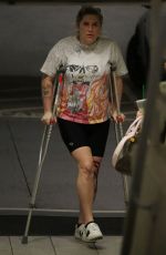 KESHA SEBERT on Crutches After Knee Surgery Out in Los Angeles 