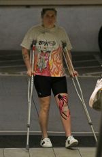 KESHA SEBERT on Crutches After Knee Surgery Out in Los Angeles 