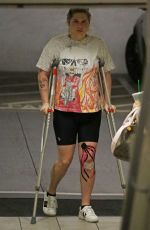 KESHA SEBERT on Crutches After Knee Surgery Out in Los Angeles 