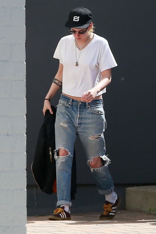 KRISTEN STEWART in Ripped Jeans Out in Los Angeles 03/19/2018