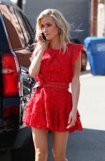 KRISTIN CAVALLARI in a Red Dress Arrives at a Studio in Los Angeles 03/01/2018