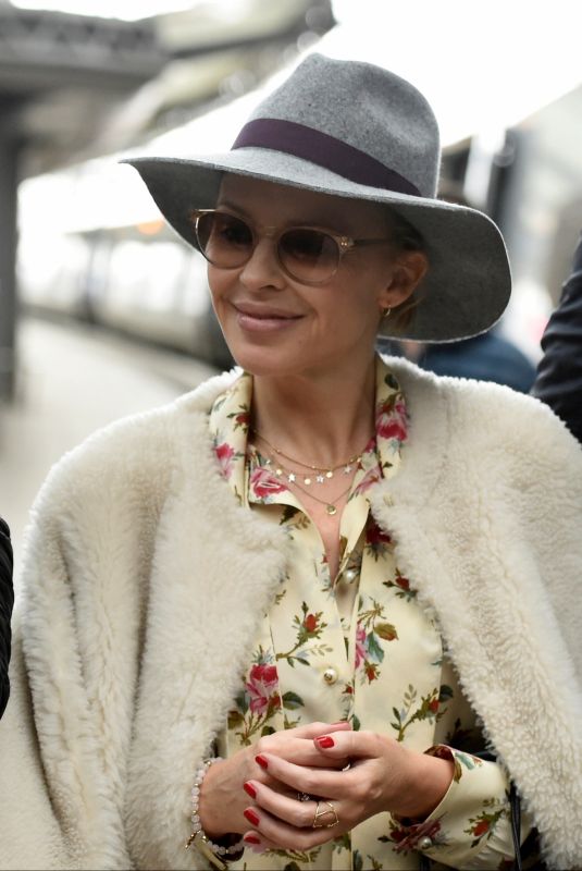 KYLIE MINOGUE at Piccadilly Train Station in Manchester 03/23/2018
