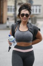 LAUREN GOODGER in Tights Arrives at a Gym in Essex 03/30/2018