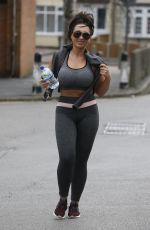 LAUREN GOODGER in Tights Arrives at a Gym in Essex 03/30/2018