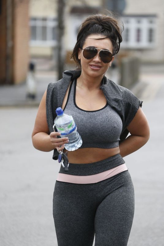 LAUREN GOODGER in Tights Arrives at a Gym in Essex 03/30/2018