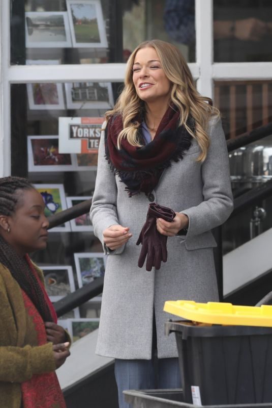 LEANN RIMES on the Set of Her New Christmas Movie in Vancouver 03/20/2018